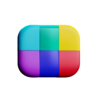 Färg palett 3d tolkning ikon illustration png