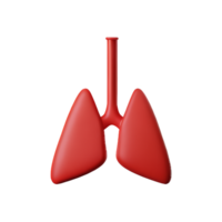 lungs 3d rendering icon illustration png