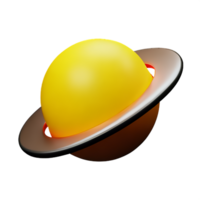 Saturno 3d Renderização ícone ilustração png