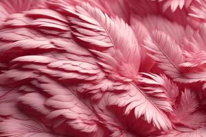 Soft pink feathers texture background. Swan Feather. AI generated photo