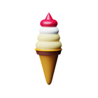 Vanille Eis Sahne 3d Rendern Symbol Illustration png