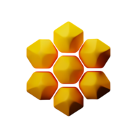 honeycomb 3d rendering icon illustration png