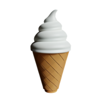 vanilla ice cream 3d rendering icon illustration png