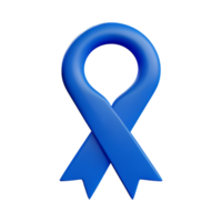 blue ribbon 3d rendering icon illustration png