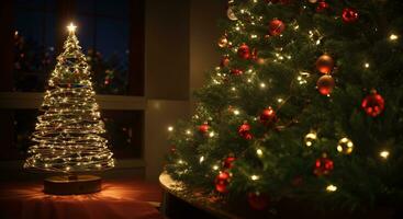 christmas tree light. AI generated photo