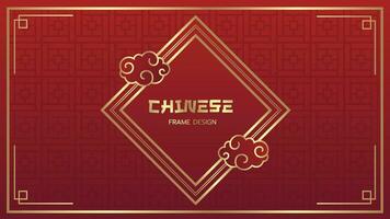 Chinese golden frame decorative design. vector