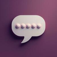 3d illustration speech bubble. cute color conversation bubble. symbol of communication, message photo