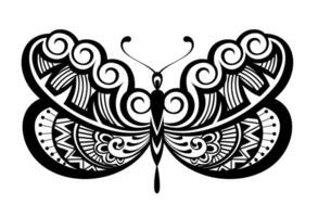 Closeup design element black butterfly vector