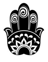 hamsa mano de Fátima con flor vector