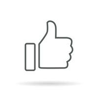 Like icon vector in line style. Thumb up sign symbol