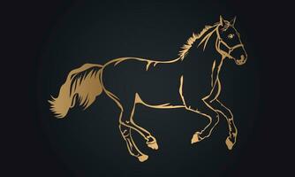 vector hand drawn horse outline illustration.