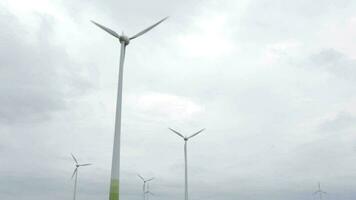 Wind turbines - handheld shot video