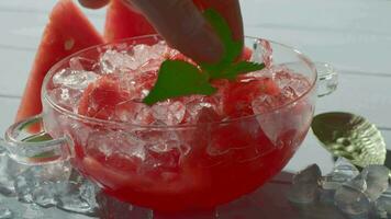 Watermelon dessert with ice video