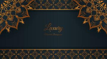 luxury background with golden mandala ornament vector