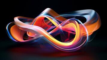 Vibrant 3D Abstract. Colorful, Dynamic, and Elegant Shapes with a Futuristic Hologram Theme photo