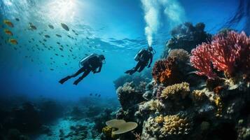 Scuba diving in red sea photo