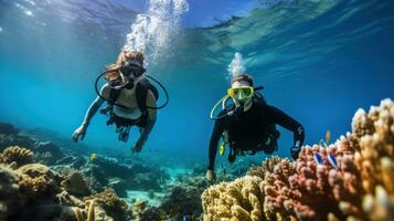 Scuba diving in red sea photo