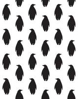 Vector seamless pattern of penguin silhouette