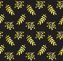 Vector seamless pattern of golden rowan berry