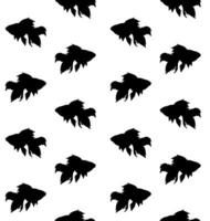 Vector seamless pattern of sketch golden fish