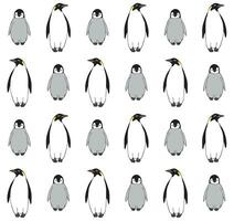 Vector seamless pattern of emperor penguin