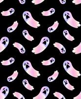 Vector seamless pattern of hand drawn ghost