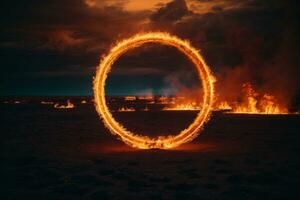 Ring of fire. AI generated photo