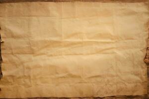 Old paper sheet, Vintage aged Original background or texture. AI generated photo