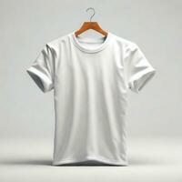 White T-Shirt, Mockup template for design print. AI generated photo