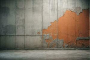 Wide concrete background wall texture for composing. AI generated photo