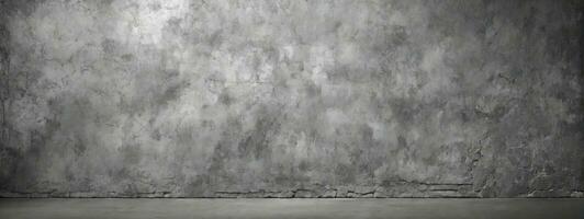 Old wall texture cement dark black gray background abstract grey color design are light with white gradient background.. AI generated photo