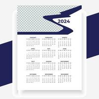 vector modern style new year 2024 calendar template