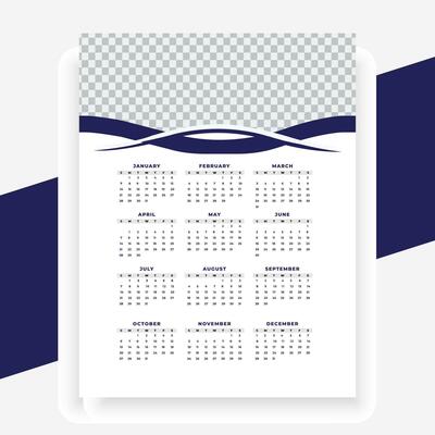 vector modern style new year 2024 calendar template
