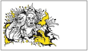 Hand Drawn Grafiti Hip Hop Art Bright Yellow Tone For textile, garment, backgrounds, wallpaper, printing, skateboards, shoes and bags. vector