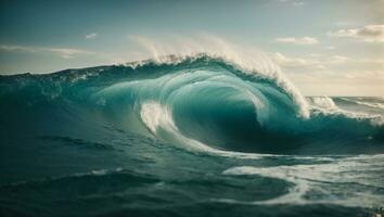 Oceano ola. ai generado foto