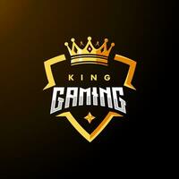 king gaming badge vector