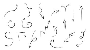 Set of vector arrows. Collection of hand drawn vector arrows.