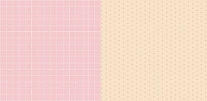 Vector set of backgrounds pink in a cage, peach in a dot.