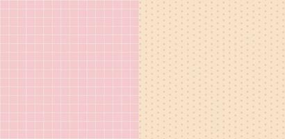 Vector set of backgrounds pink in a cage, peach in a dot.