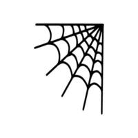 Cobweb. Spooky Halloween spider web. Vector isolated illustration. Gossamer. Spiderweb outline sign