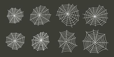 Cobweb. Spooky Halloween spider web. Vector isolated illustration. Gossamer. Spiderweb outline sign