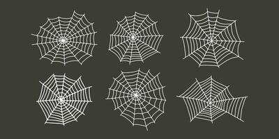 Cobweb. Spooky Halloween spider web. Vector isolated illustration. Gossamer. Spiderweb outline sign