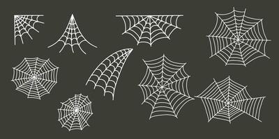 Cobweb. Spooky Halloween spider web. Vector isolated illustration. Gossamer. Spiderweb outline sign