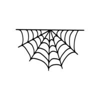 Cobweb. Spooky Halloween spider web. Vector isolated illustration. Gossamer. Spiderweb outline sign