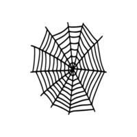 Cobweb. Spooky Halloween spider web. Vector isolated illustration. Gossamer. Spiderweb outline sign