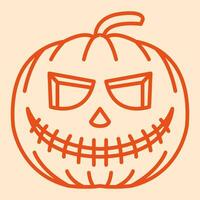 Vector Line art illustration pumpkin . Simple outline jack o lantern. halloween pumpkin icon lineart for the illustration design, website and graphic design.