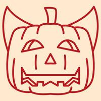 Vector Line art illustration pumpkin . Simple outline jack o lantern. halloween pumpkin icon lineart for the illustration design, website and graphic design.