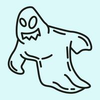 Vector Line art illustration Ghost . Simple outline Ghost. halloween Ghost cloth icon lineart for the illustration design, website and graphic design.