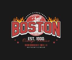 boston slogan typography  design vintage fashion. varsity design illustration for streetwear and urban style t-shirts design, hoodies, etc vector