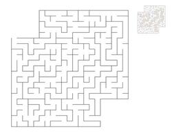 Square maze,  logic game with labyrinths.  maze game. A maze with answers vector